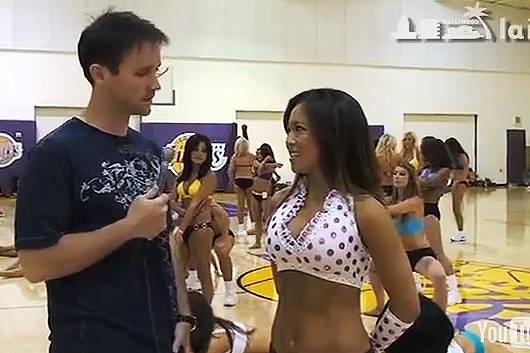 From LAist's visit at the Laker Girl tryouts
